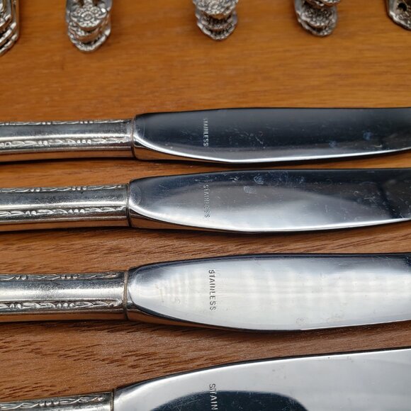 Vintage Holmes & Edwards 52pc Silverplated Flatware Set Lovely Lady Pattern - Picture 5 of 10
